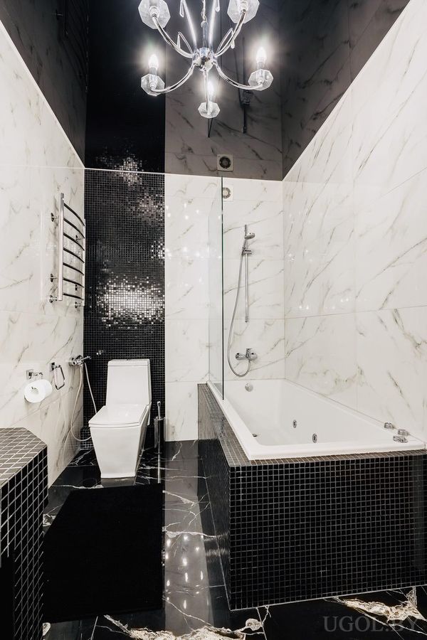 Черно белый санузел